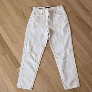 Bershka women Off-White mom Ripped Jeans